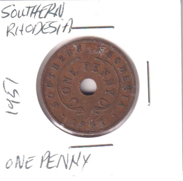 SOUTHERN RHODESIA 1 PENNY 1951 IN COIN FLIP