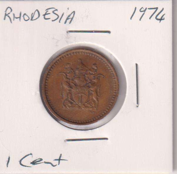 RHODESIA 1 CENT 1974 IN COIN FLIP