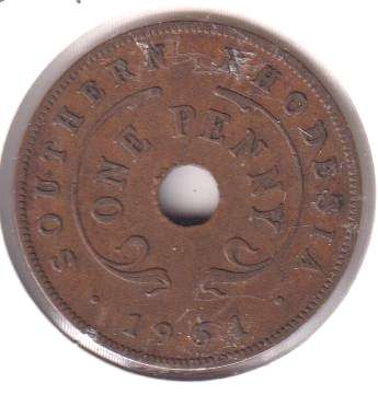 SOUTHERN RHODESIA 1 PENNY 1951 IN COIN FLIP