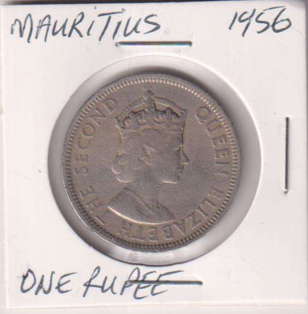 MAURITIUS 1 RUPEE 1956 IN COIN FLIP