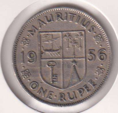 MAURITIUS 1 RUPEE 1956 IN COIN FLIP