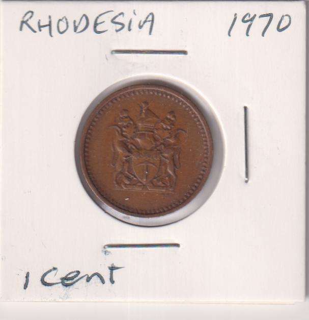 RHODESIA 1 CENT  1970 IN COIN FLIP