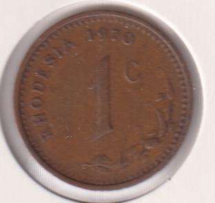 RHODESIA 1 CENT  1970 IN COIN FLIP