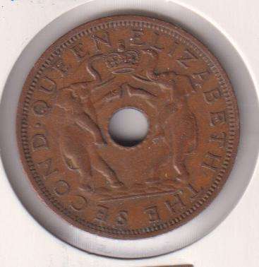 RHODESIA & NYASALAND  1 PENNY 1962 IN COIN FLIP