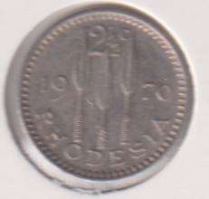 RHODESIA 2½ CENT  1970 IN COIN FLIP