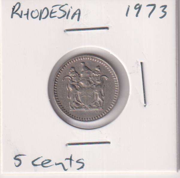 RHODESIA 5 cents  1973 IN COIN FLIP