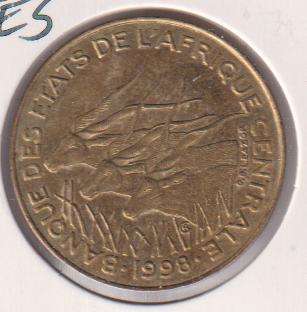 CENTRAL AFRICAN STATES  10 FRANCS 1998  IN COIN FLIP