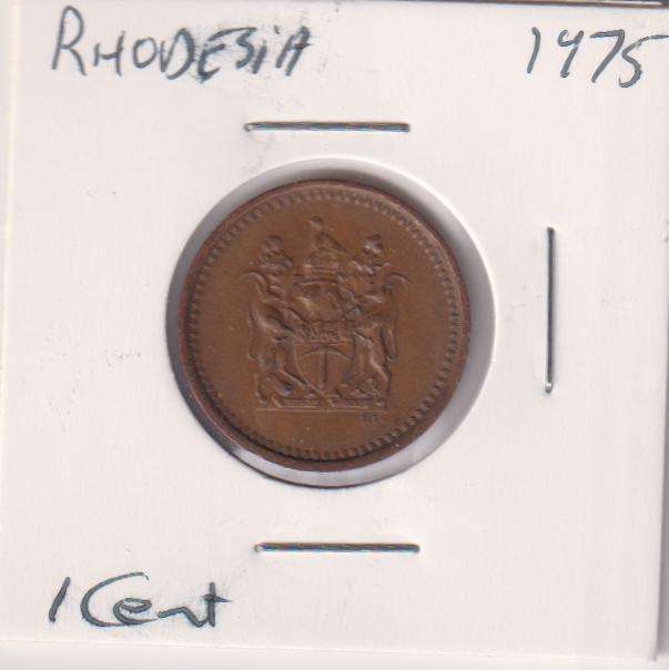 RHODESIA 1 CENT 1975 IN COIN FLIP