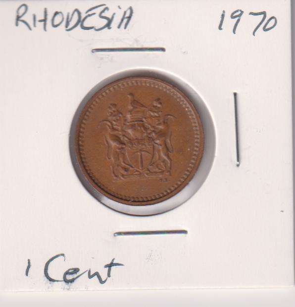 RHODESIA 1 CENT 1970 IN COIN FLIP