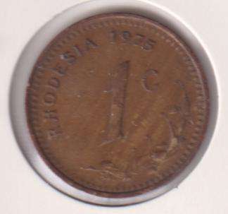 RHODESIA 1 CENT 1975 IN COIN FLIP