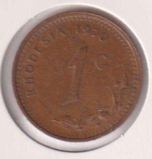 RHODESIA 1 CENT 1970 IN COIN FLIP