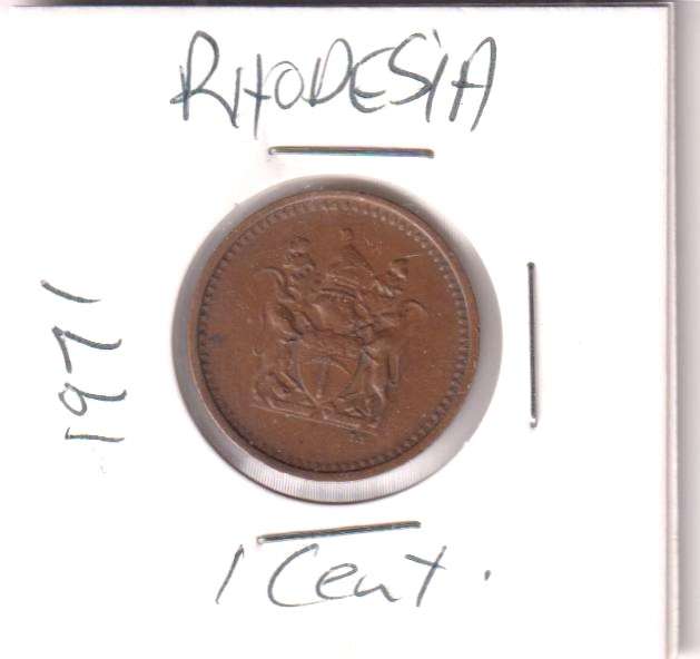 RHODESIA 1 CENT 1971 IN COIN FLIP