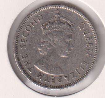 MAURITIUS ½ RUPEE 1975 IN COIN FLIP