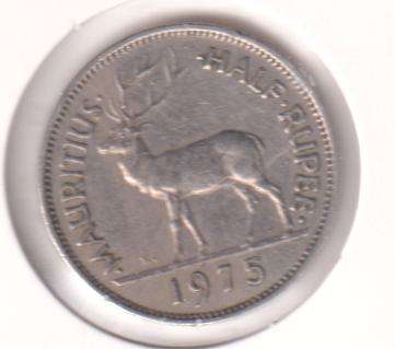 MAURITIUS ½ RUPEE 1975 IN COIN FLIP