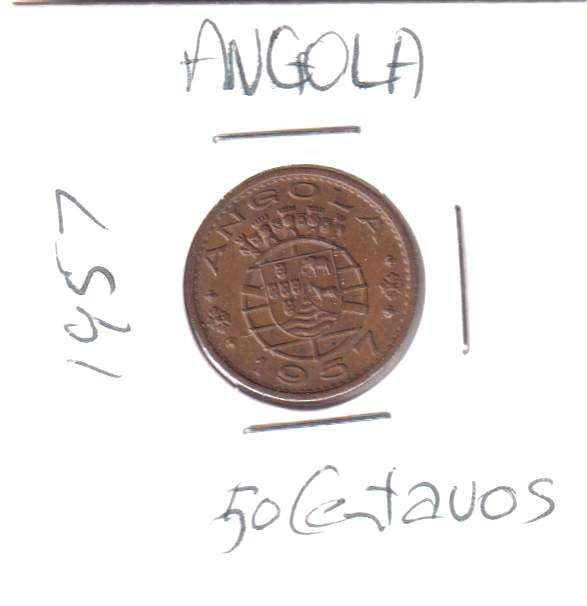ANGOLA 50 CENTAVOS 1957 IN COIN FLIP