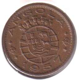 ANGOLA 50 CENTAVOS 1957 IN COIN FLIP