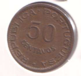 ANGOLA 50 CENTAVOS 1957 IN COIN FLIP