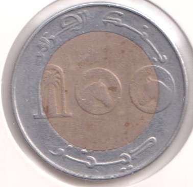 ALGERIA 100 DINARS  1993 (1414) bi-metal IN COIN FLIP