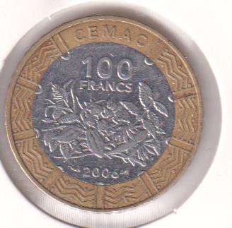 CENTRAL AFRICAN STATES 100 FRANCS  2006 bi-metal IN COIN FLIP