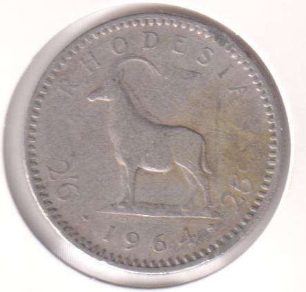 RHODESIA 25 CENT/ 2/6 SHILLING 1964 IN COIN FLIP