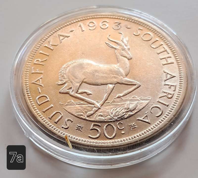 RSA - 1963  FIFTY CENT - SILVER 0.500  - IN CAPSULE