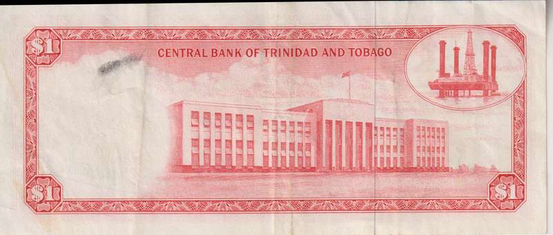 Trinidad and Tobago 1 Dollar Banknote, 1977 P30c VF