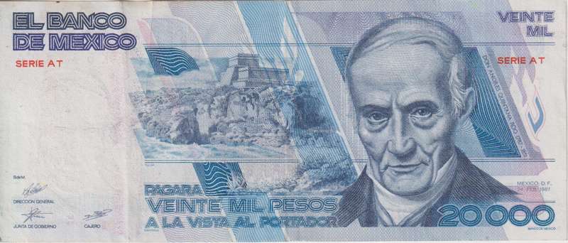 MEXICO 20,000 Pesos  1987  P91 VF