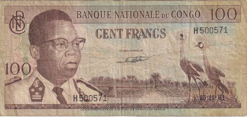 REPUBLIC OF CONGO 100 FRANCS  1961  P6  F