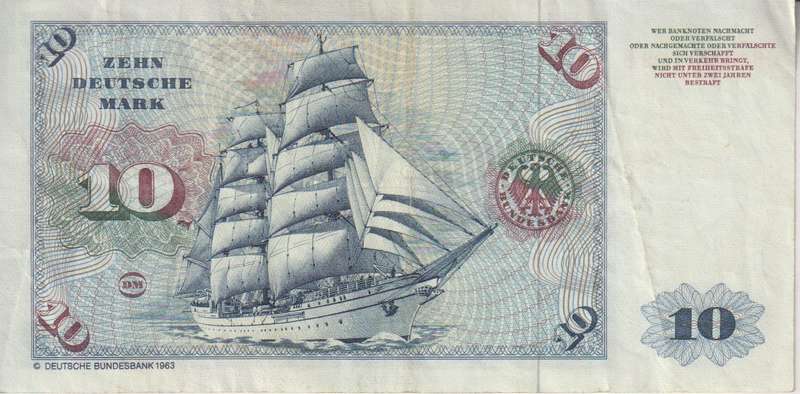 GERMANY 10 MARK 1980 P19 VF