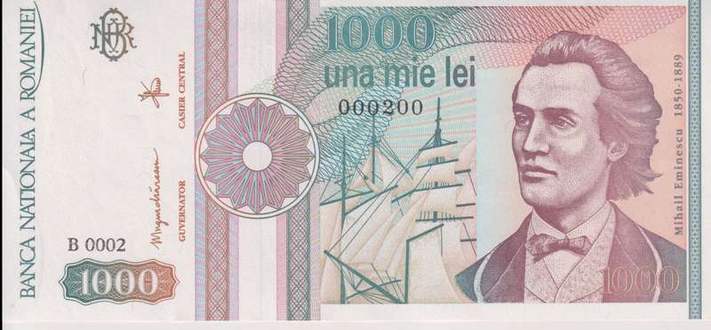 Romania 1000 Lei  1991, P-101a  UNC