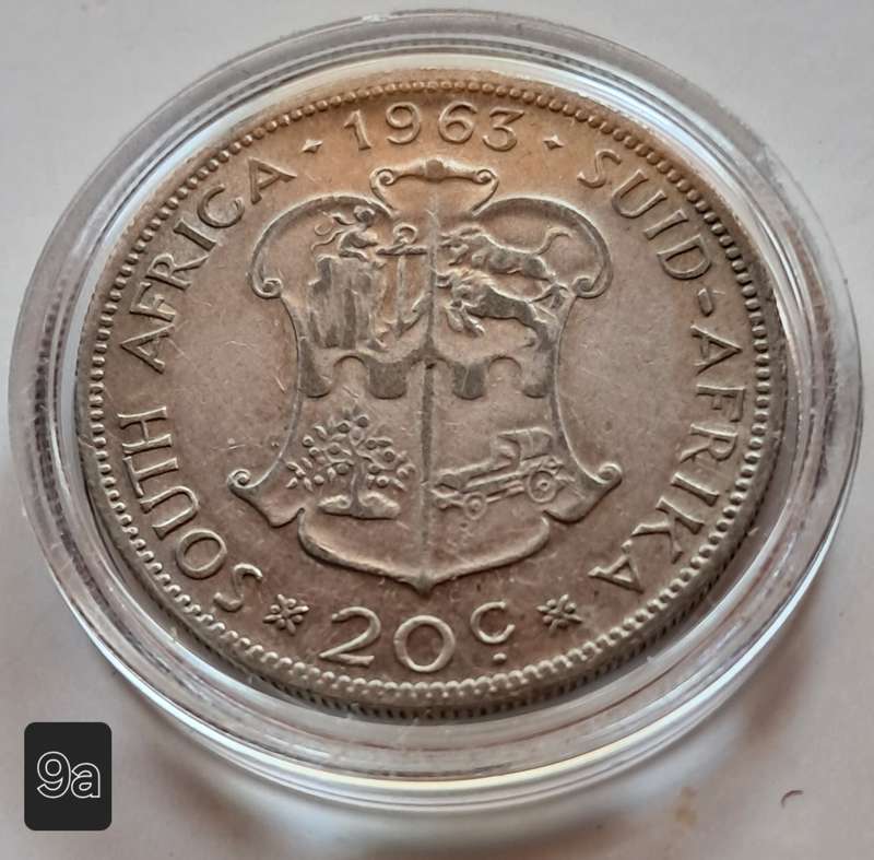 RSA - 1963  TWENTY CENT - SILVER - IN CAPSULE