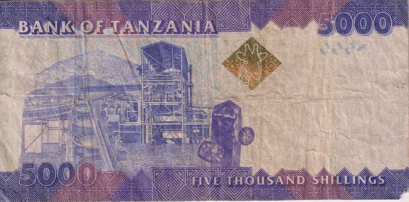 TANZANIA 5000 shillings 2010-15 P 43 VF