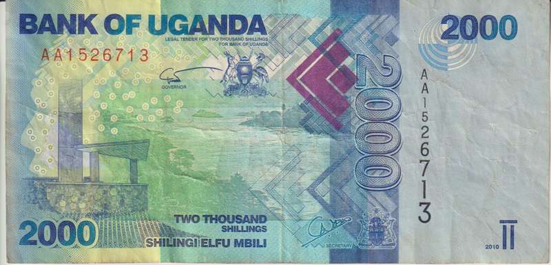 Uganda 2000 Shillings 2010. P50 VF