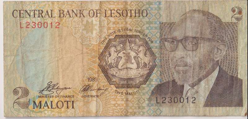 Lesotho 2 Maloti 1989 P9 VF