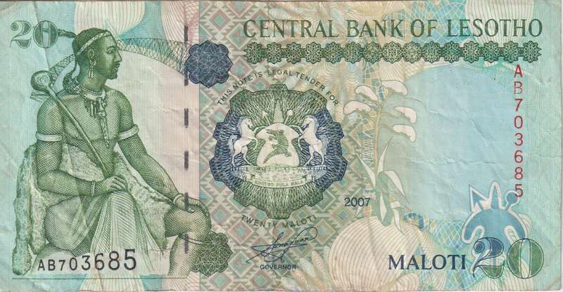 Lesotho 20 Maloti 2007 P16f VF