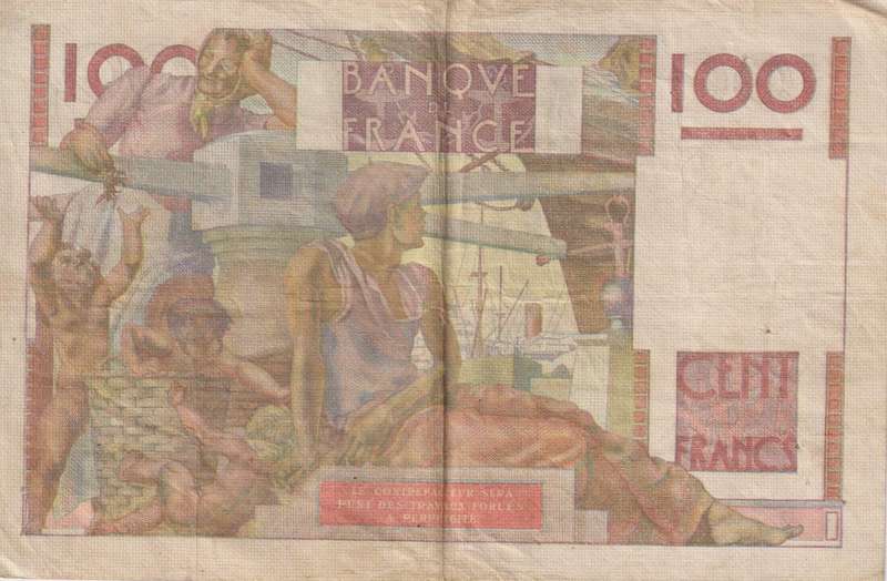 FRANCE 100 FRANCS 1948 P128b F