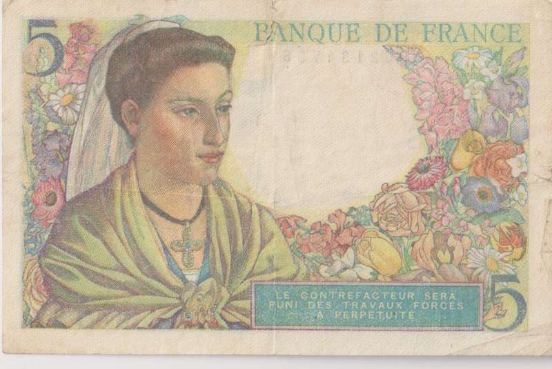 FRANCE 5 FRANCS 1947 P98b F