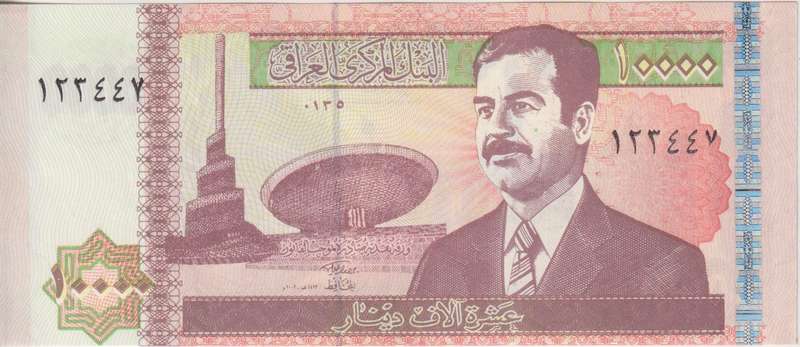 IRAQ 10,000 DINARS SADDAM HUSEIN  2002 P189  UNC