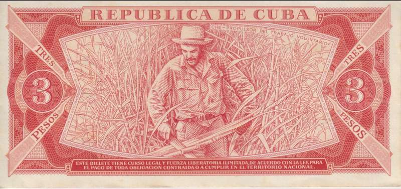 CUBA 3 PESOS 1984 P107 UNC