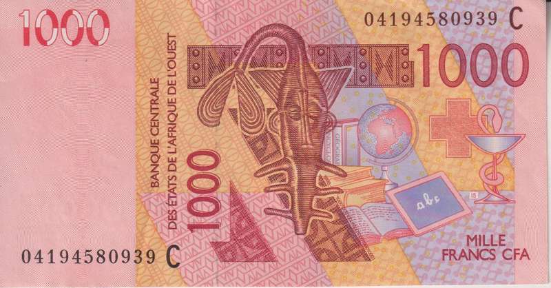 WEST AFRICAN STATES - BURKINA FASO 1000 FRANCS 2003 P15 VF