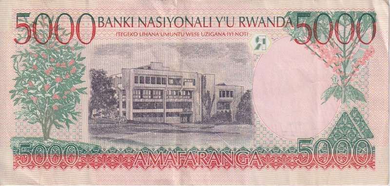 RWANDA 5000 FRANCS 1998 P28 VF