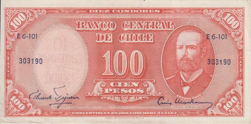 Chile 100 Pesos 1959 P-122 XF