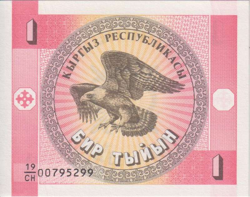 Kyrgyzstan 1 Tyiyn P1  1993 UNC