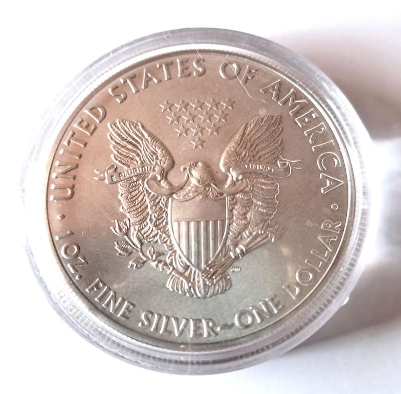 1 OZ  SILVER COIN - 1 oz American Silver Eagle 2015 (IN CAPSULE)