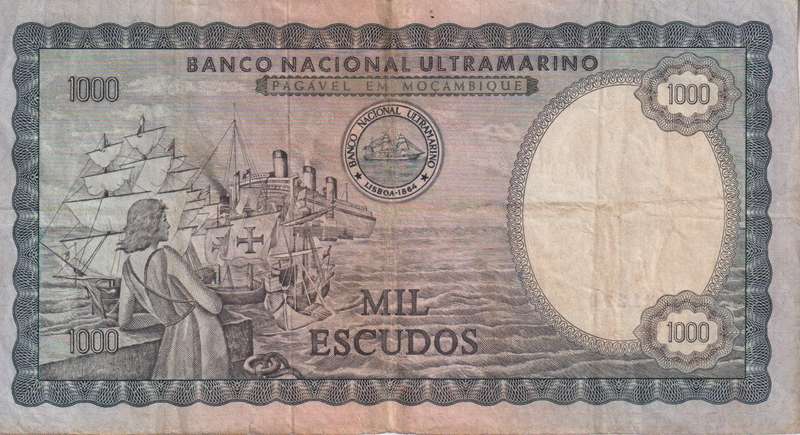 Portuguese Mozambique 1000 Escudos 1972 P-112 VF