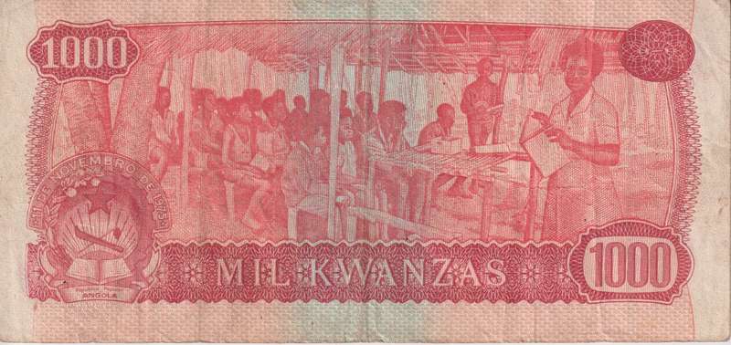 ANGOLA 1000 KWANZAS 1976 P113  VF