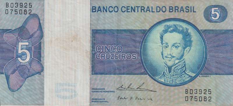 Brazil 5 Cruzeiros  1974 P192 VF