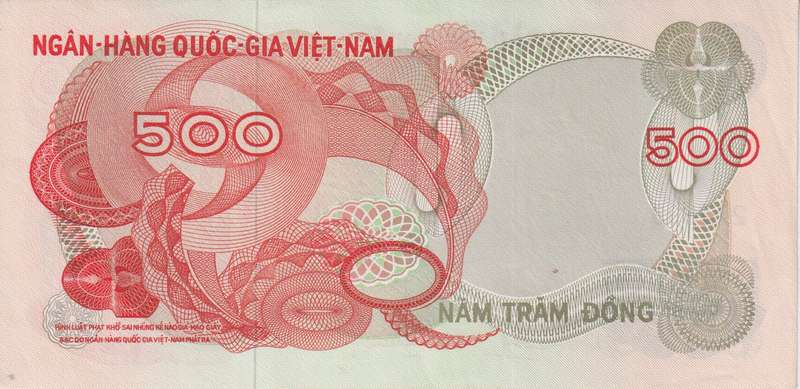 SOUTH VIETNAM 500 DONG 1970 P28 UNC