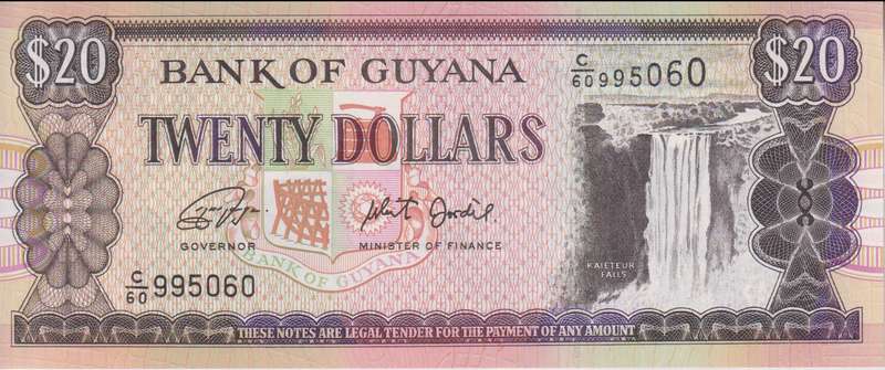 Guyana 20 DOLLARS 2016 p30f UNC
