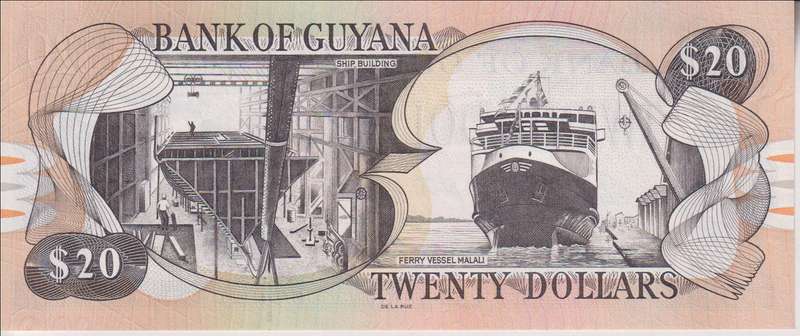 Guyana 20 DOLLARS 2016 p30f UNC